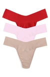 Hanky Panky Breathe Assorted 3-pack V-cut Thongs In Cherryadeblisstau