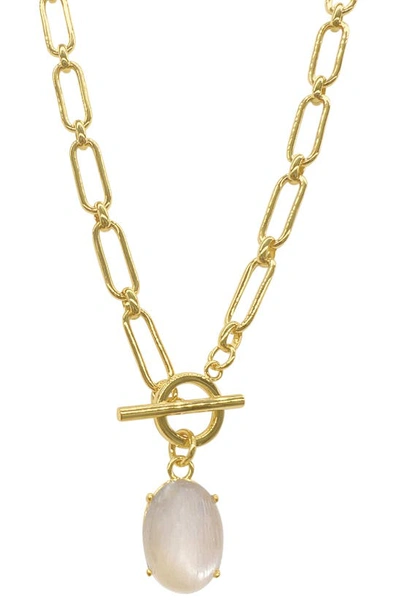 Saint Moran Luli Moonstone Toggle Pendant Necklace In White