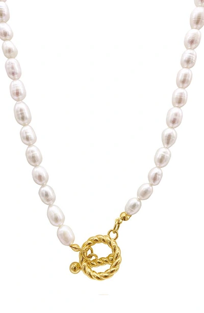 Saint Moran Julien Freshwater Pearl Toggle Necklace In White