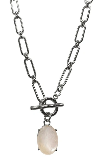Saint Moran Luli Moonstone Toggle Pendant Necklace In White