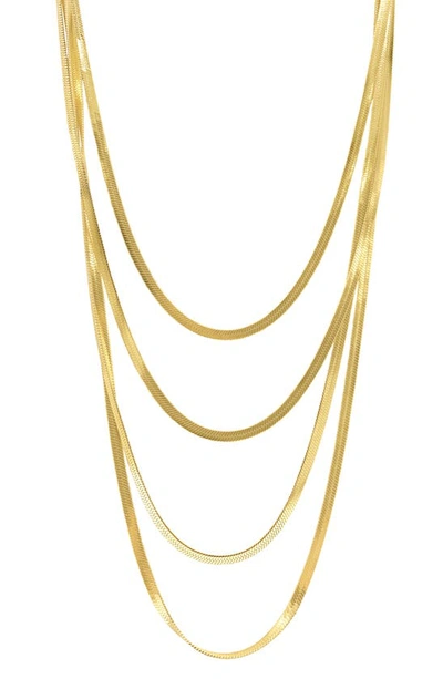 Saint Moran Davinci Layered Herringbone Chain Necklace In Yellow