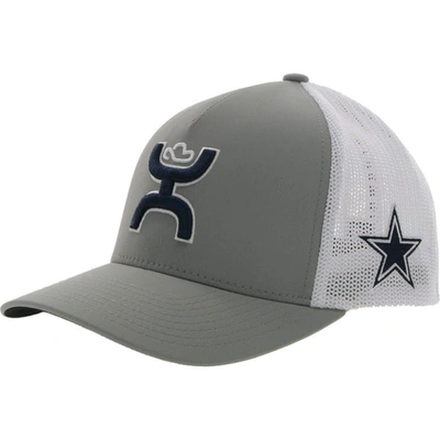 Hooey Men's  Gray, White Dallas Cowboys Trucker Flex Hat In Gray,white