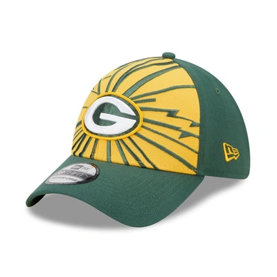 New Era Men's  Green, Gold Green Bay Packers Shattered 39thirty Flex Hat In Green,gold