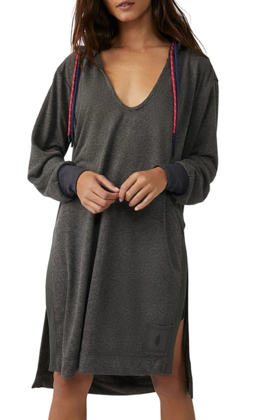 Free People Fp Movement Simply Layer Longline Hoodie In Charcoal Heather