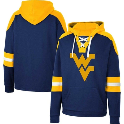 Colosseum Navy West Virginia Mountaineers Lace-up 4.0 Pullover Hoodie