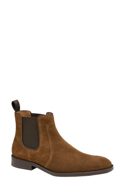 Johnston & Murphy Meade Chelsea Boot In Dark Tan