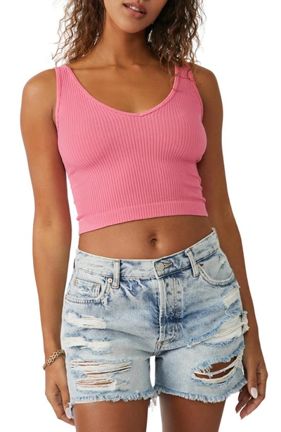Free People Intimately Fp Solid Rib Brami Crop Top In Pompom
