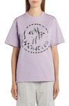 Moncler Cockerel Logo Cotton Graphic Tee In Purple