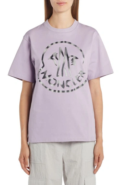 Moncler Cockerel Logo Cotton Graphic Tee In Purple