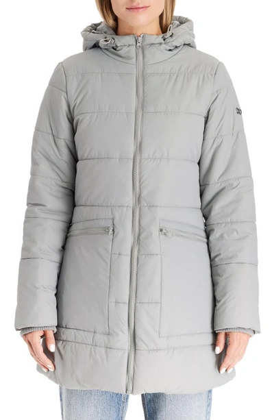 Modern Eternity 3-in-1 Hybrid Quilted Waterproof Maternity Puffer Coat In Graphite