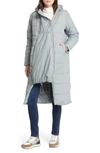 Modern Eternity 3-in-1 Long Quilted Waterproof Maternity Puffer Coat In Graphite
