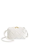 Bottega Veneta Large Intrecciato Leather Crossbody Bag In 9009 White-gold