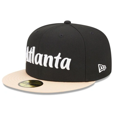 New Era Men's  Black Atlanta Hawks 2022/23 City Edition Official 9fifty Snapback Adjustable Hat
