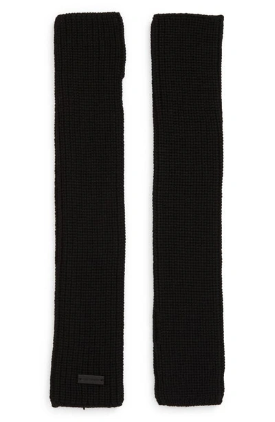 Saint Laurent Wool Fingerless Gloves In Black