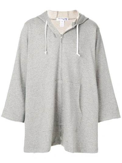 Comme Des Garçons Shirt Oversized Rear Printed Zipped Sweatshirt In Grey