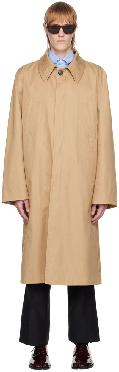 Mm6 Maison Margiela Oversized Cotton Trench Coat In Neutral