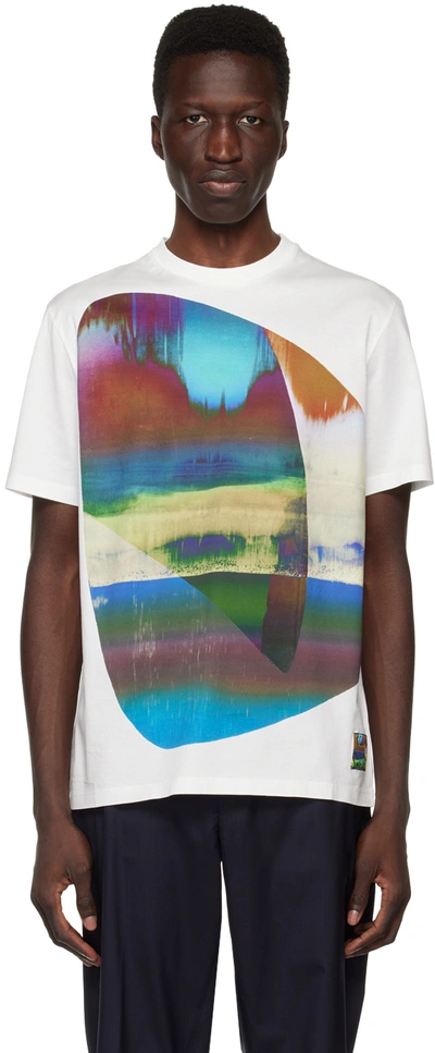 Paul Smith Abstract Geometric-print Cotton T-shirt In White
