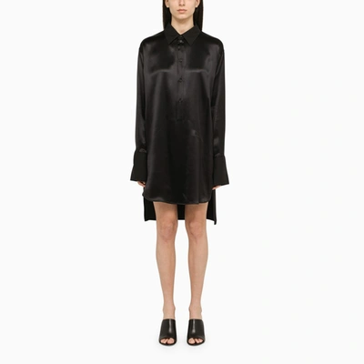 Loewe Silk Button-front Shirtdress In Black