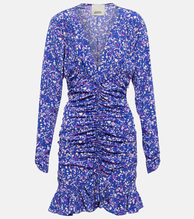 Isabel Marant Lara Printed Silk-blend Minidress In Blue