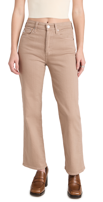 Ag Kinsley High Rise Pop Crop Jeans In Almond Biscotti