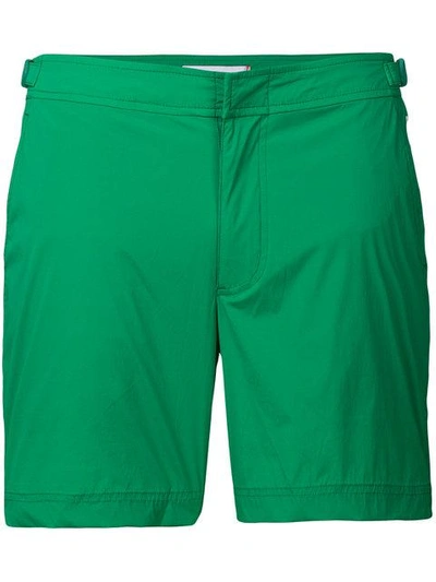 Orlebar Brown Plain Swim Shorts In Green