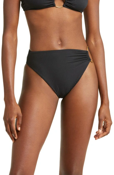 Vitamin A Isla Super Ribbed Bikini Bottoms In Black