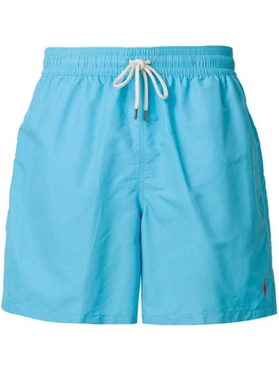 Polo Ralph Lauren Embroidered Logo Swim Shorts In Blue