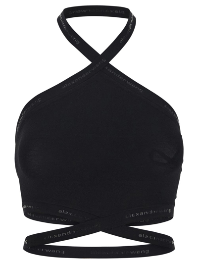 Alexander Wang T Alexanderwang.t Crisscross Halter Top In Black