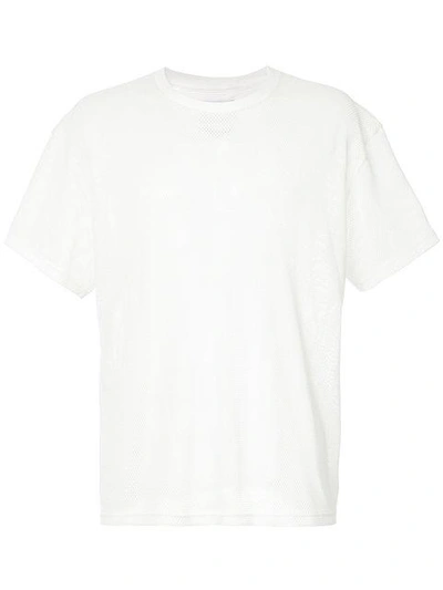 Yoshiokubo Slogan Detailed Mesh T-shirt In White