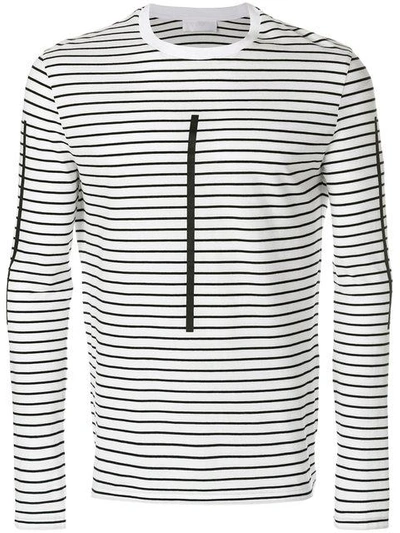 Neil Barrett Printed Striped Cotton-jersey T-shirt - White