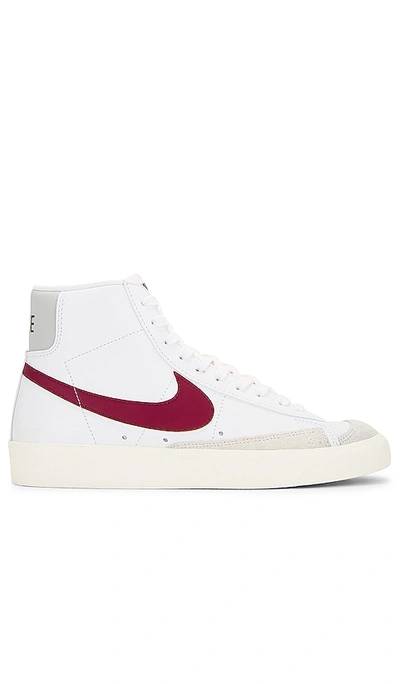 Nike Blazer Mid '77 Vintage Suede-trimmed Leather Sneakers In White/dark Beetroot-