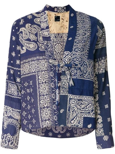 Visvim Bandana Print Tie Front Blouse In Multicolour