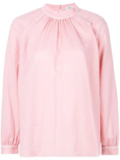 Closed High Neck Blouse - Pink