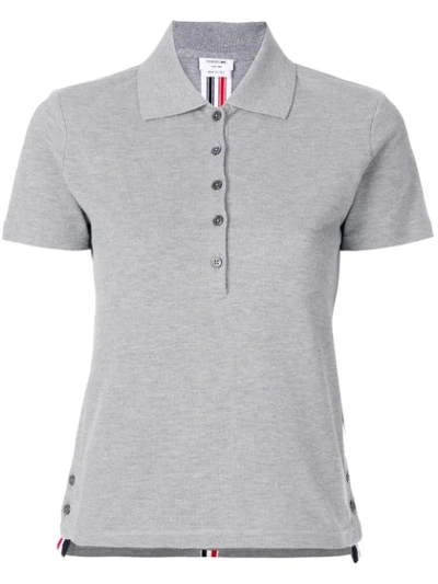 Thom Browne Side Slit Polo Shirt In Grey