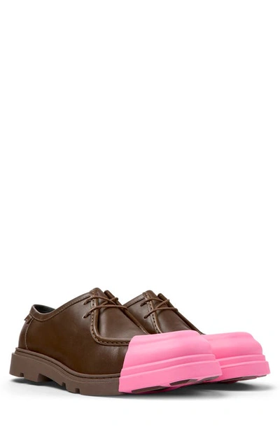 Camper Junction Panelled Lace-up Shoes In Brown_pink