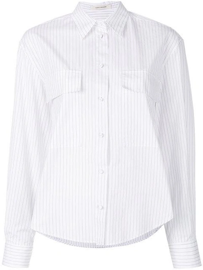 Cedric Charlier Striped Relaxed Shirt In White