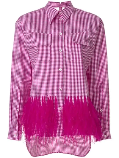 N°21 Embellished Gingham Shirt In Pink & Purple