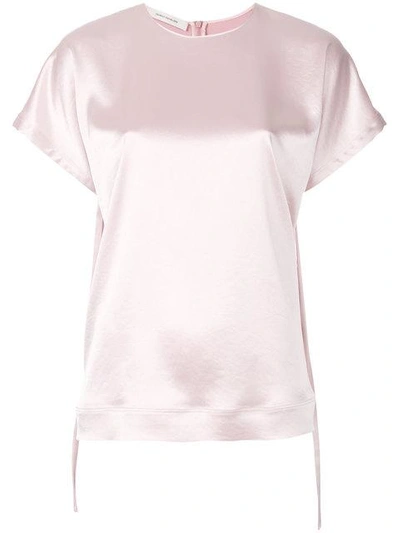 Cedric Charlier Lace-up Sleeves T-shirt In Pink