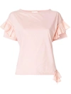 Semicouture Ruffled Sleeves T-shirt - Pink