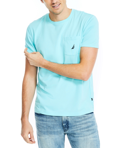 Nautica Men's Classic-fit Solid Crew Neck Pocket T-shirt In Angel Blue