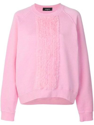 Dsquared2 Ruffle Trimmed T In Pink
