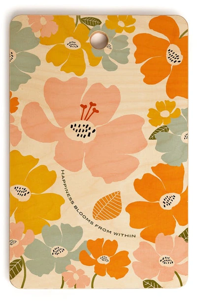Deny Designs Gale Switzer Happiness Blooms Cutting Board In Multi