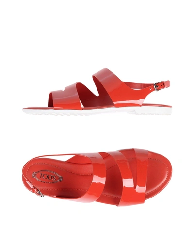 Tod's Sandals In Red