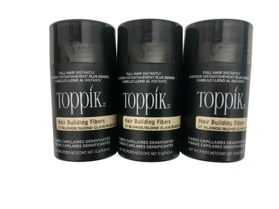 Toppik Hair Building Fibers Light Blonde Trio 0.42 oz Each In Black