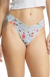 Hanky Panky Print Lace Original Rise Thong In Ballerina Dreaming