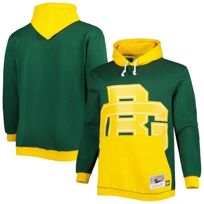 Mitchell & Ness Green/gold Green Bay Packers Big & Tall Big Face Pullover Hoodie
