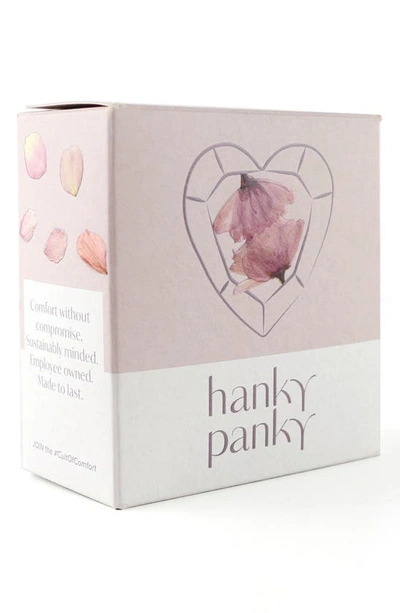 Hanky Panky I Do Original Rise Lace Thong & Garter Set In White/ Powder Blue