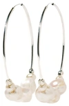 Child Of Wild Tefnut Freshwater Pearl Hoop Earrings In Silver