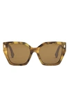 Fendi Bold 54mm Geometric Sunglasses In Beige Horn / Brown