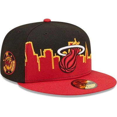 New Era Men's  Red, Black Miami Heat 2022 Tip-off 59fifty Fitted Hat In Red,black
